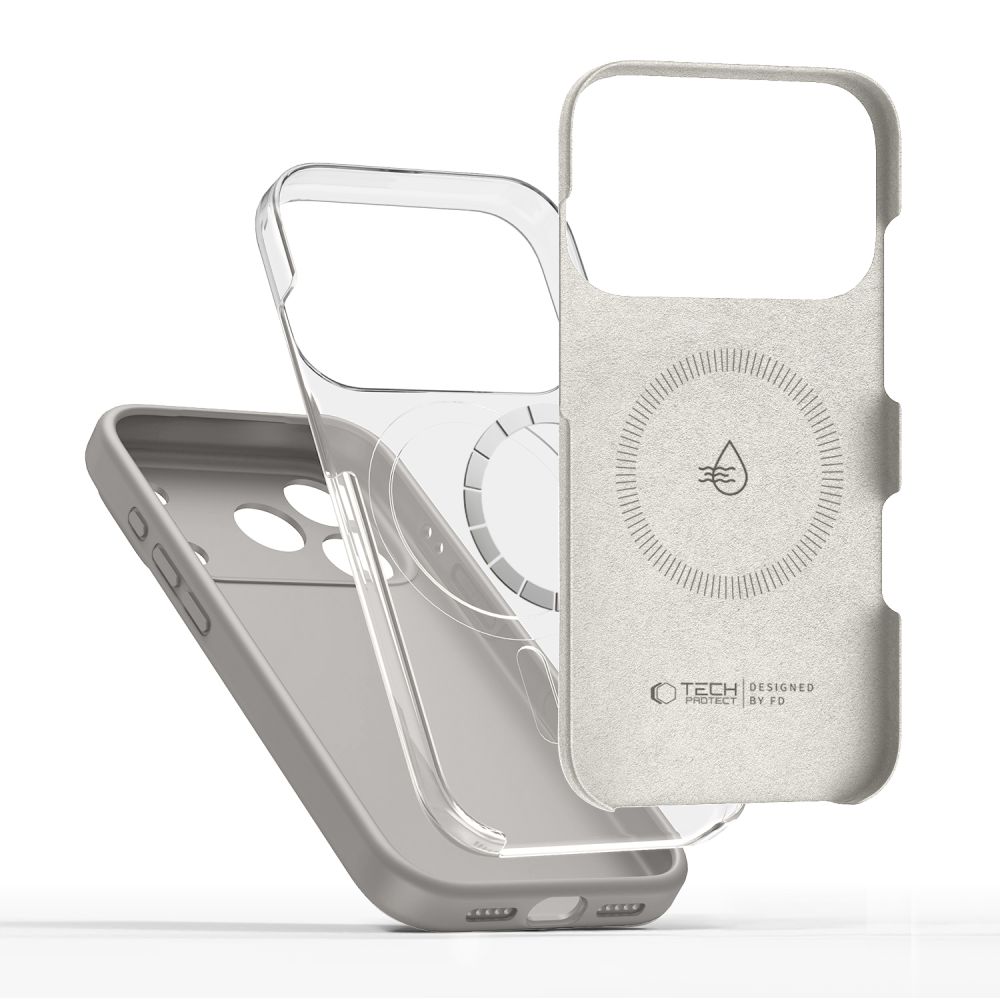 Tech-Protect Tech-Protect iPhone 17 Pro Skal MagSafe Silicone Stone Grey - Teknikhallen.se