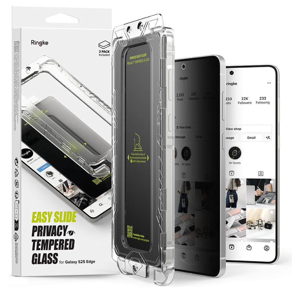 Ringke Ringke Galaxy S25 Edge 2-PACK Easy Slide Skärmskydd Privacy - Teknikhallen.se