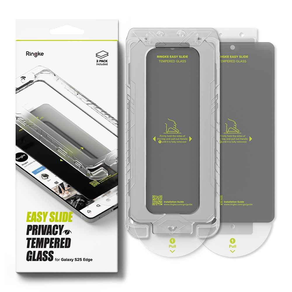 Ringke Ringke Galaxy S25 Edge 2-PACK Easy Slide Skärmskydd Privacy - Teknikhallen.se
