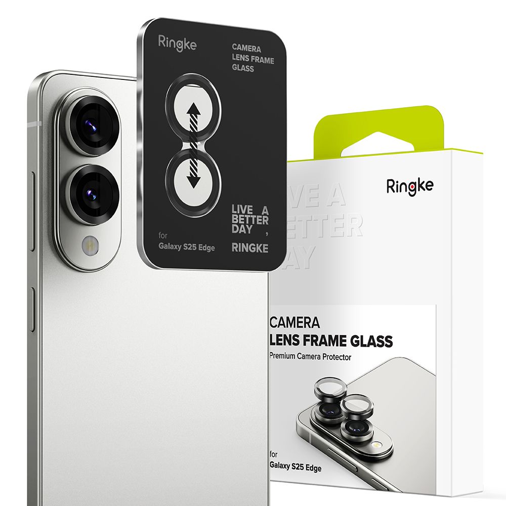 Ringke Ringke Samsung Galaxy S25 Edge Linsskydd Härdat Glas Svart - Teknikhallen.se
