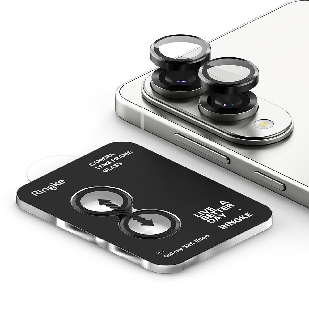 Ringke Ringke Samsung Galaxy S25 Edge Linsskydd Härdat Glas Svart - Teknikhallen.se