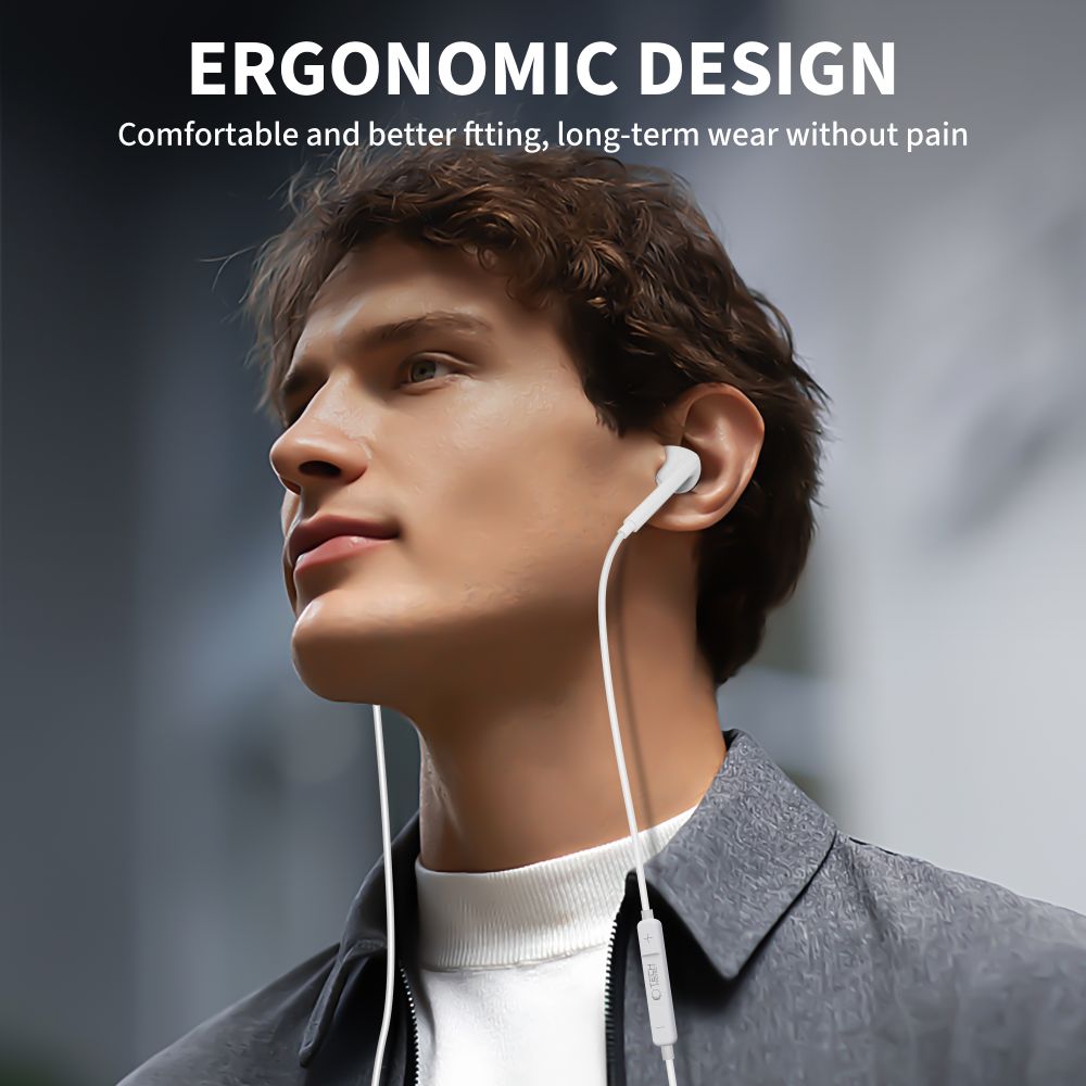 Tech-Protect Tech-Protect In-Ear Hörlurar Lightning UltraBoost Vit - Teknikhallen.se