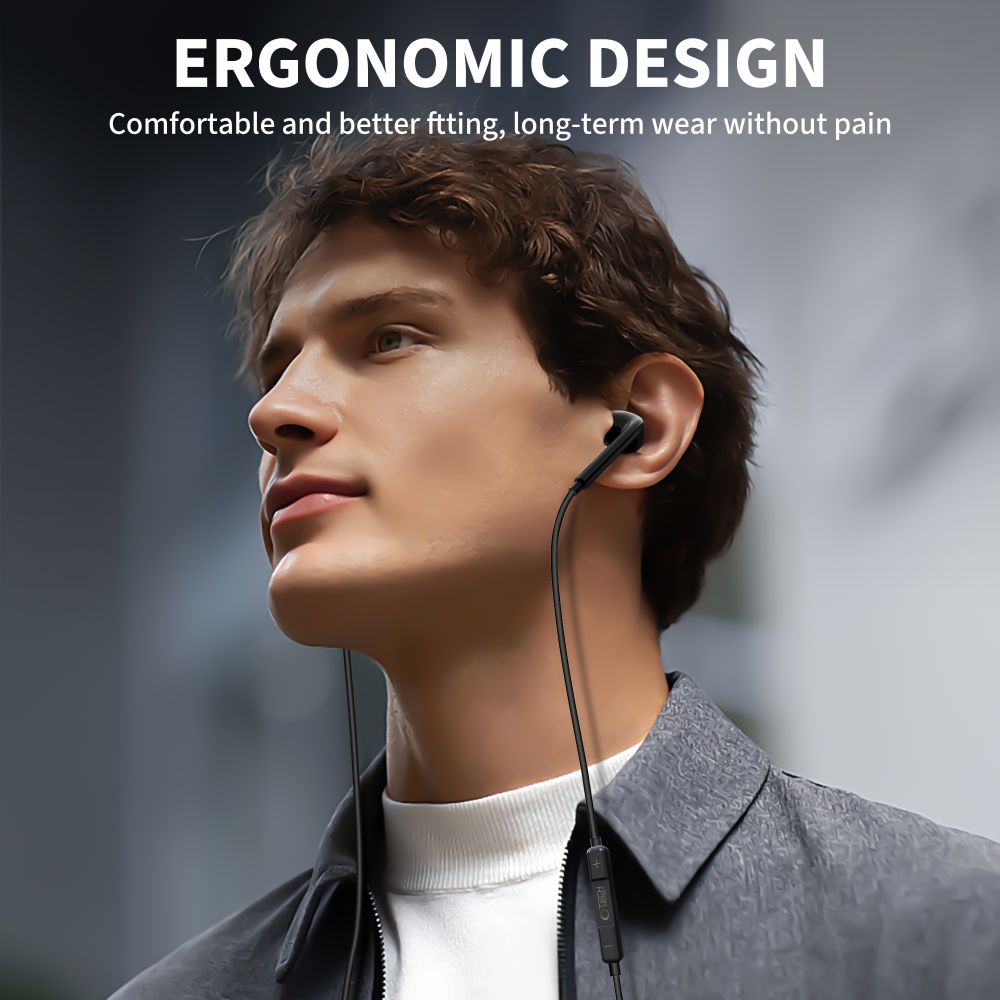 Tech-Protect Tech-Protect In-Ear Hörlurar USB-C UltraBoost Svart - Teknikhallen.se