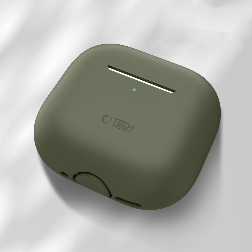 Tech-Protect Tech-Protect AirPods 4 Skal Silikon Olive Green - Teknikhallen.se