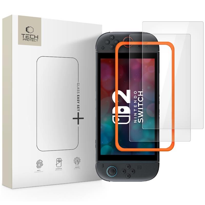 Tech-Protect Tech-Protect Nintendo Switch 2 2-PACK Skärmskydd EasySet+ Härdat Glas - Teknikhallen.se
