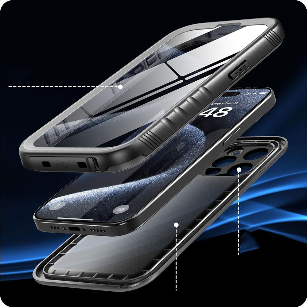 Tech-Protect Tech-Protect iPhone 15 Skal 360 IP68 Shellbox Svart - Teknikhallen.se