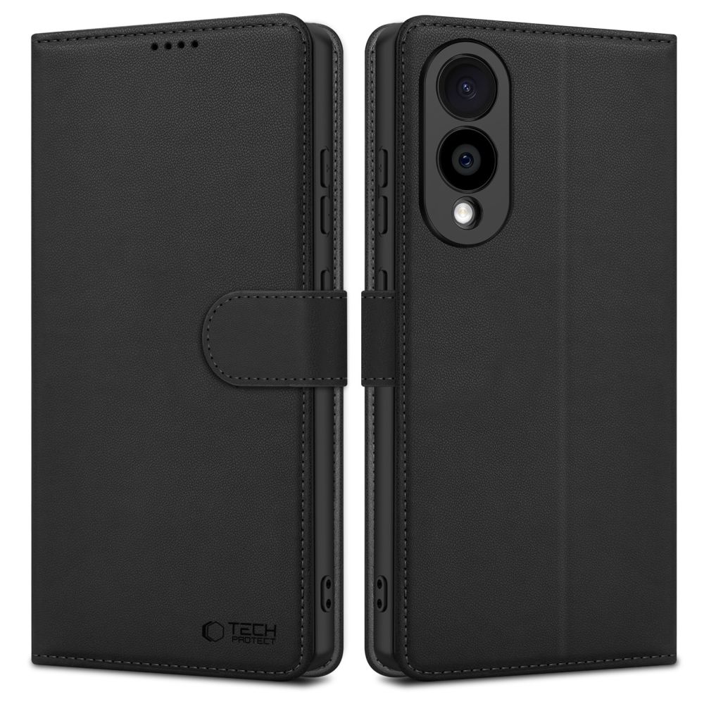Tech-Protect Tech-Protect Samsung Galaxy S25 Edge Fodral Läder Svart - Teknikhallen.se