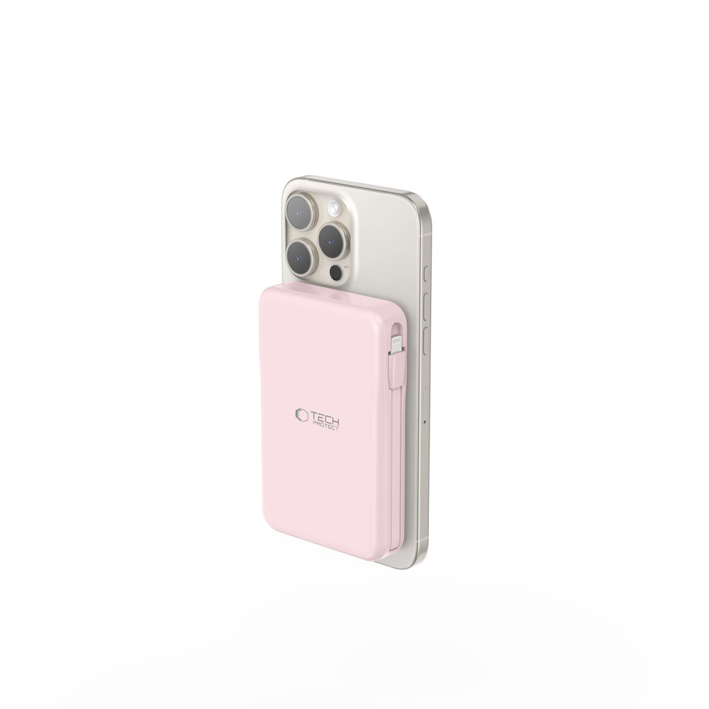 Tech-Protect Tech-Protect 10000 mAh MagSafe Powerbank LifeMag Rosa - Teknikhallen.se