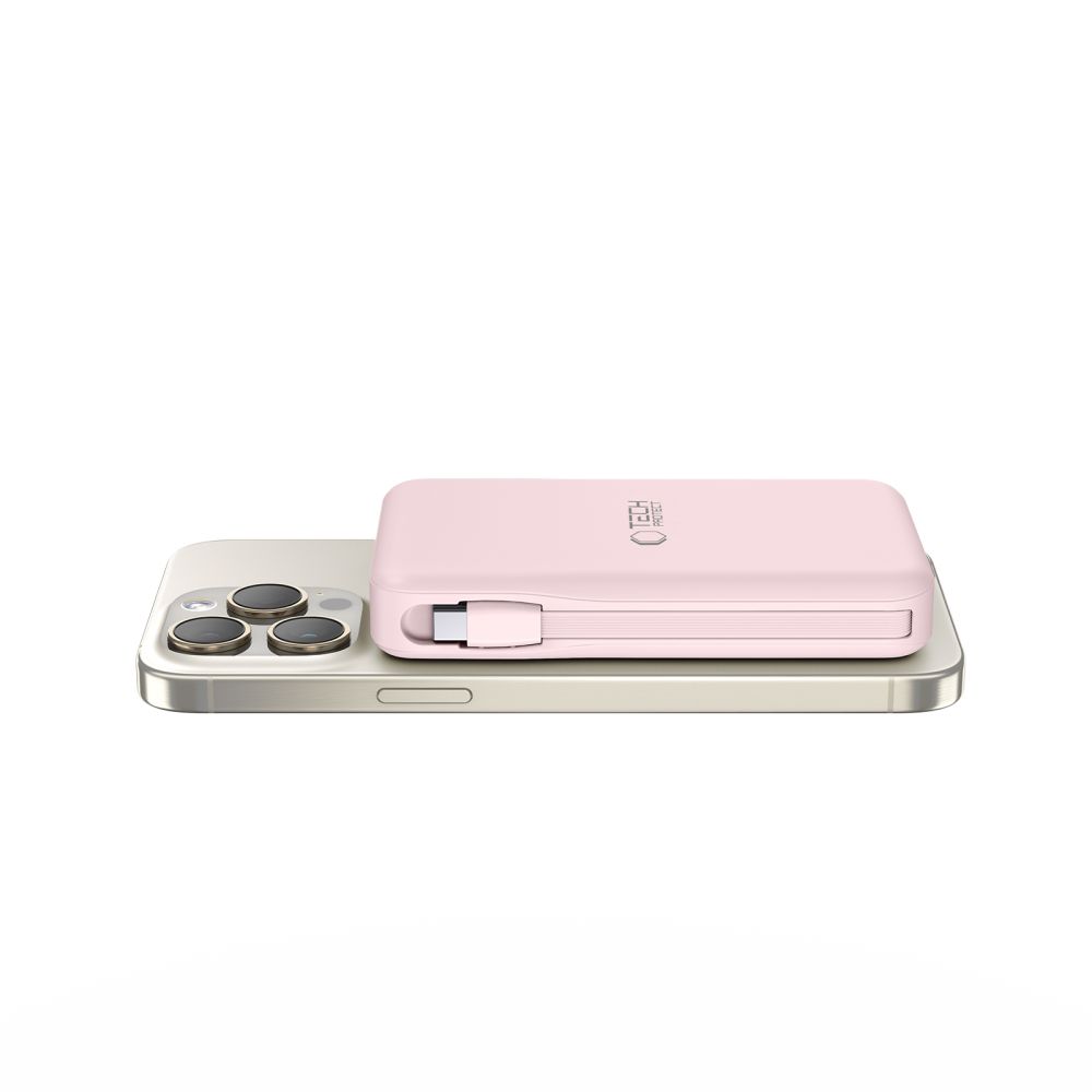 Tech-Protect Tech-Protect 10000 mAh MagSafe Powerbank LifeMag Rosa - Teknikhallen.se