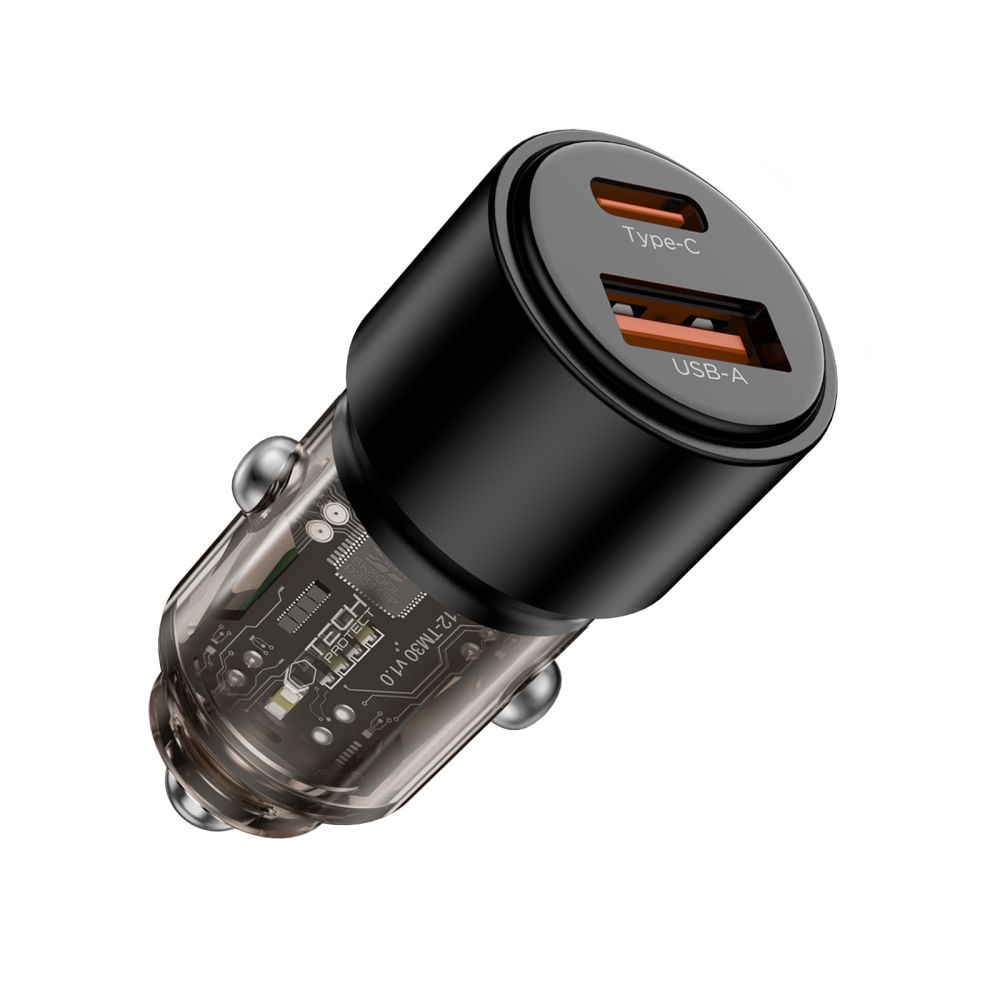 Tech-Protect Tech-Protect 95W PD QC Billaddare USB-C / USB-A Svart - Teknikhallen.se