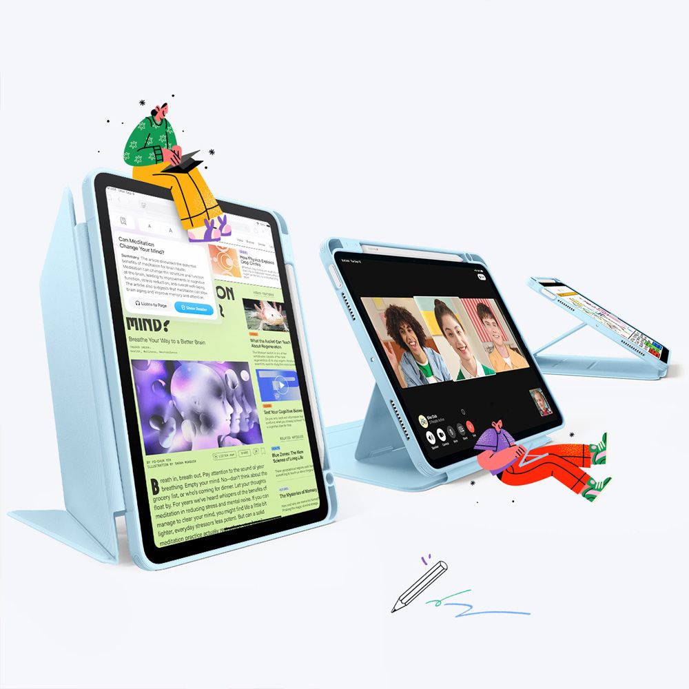 ESR ESR iPad Air 10.9 2022-2020/11 2025-2020 Fodral Flip Hybrid Sky Blue - Teknikhallen.se