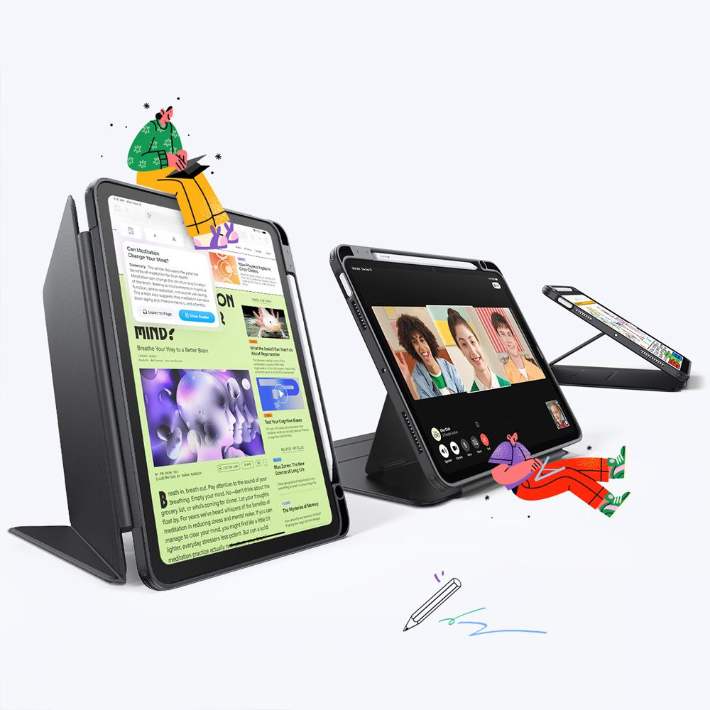ESR ESR iPad Air 10.9 2022-2020/11 2025-2020 Fodral Flip Hybrid Svart - Teknikhallen.se