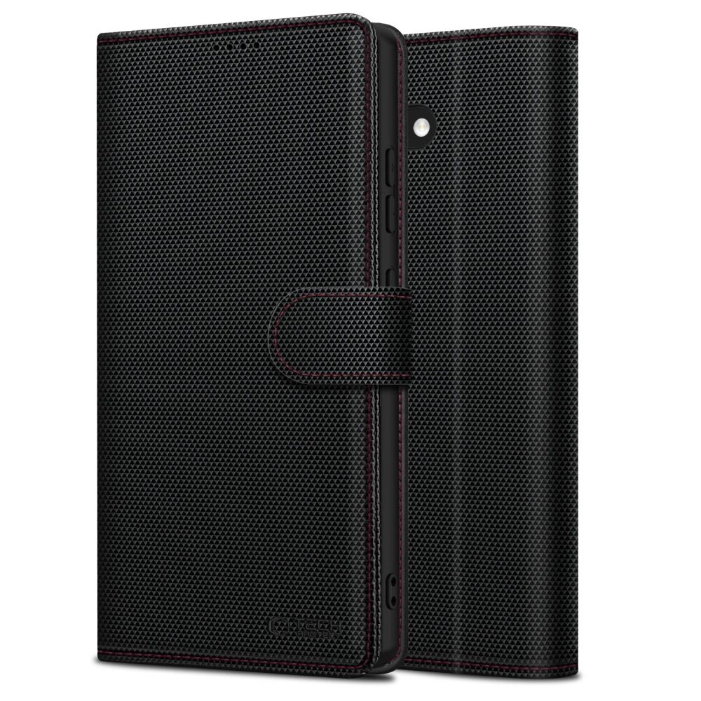 Tech-Protect Tech-Protect iPhone 16e Fodral Wallet RS Svart / Röd - Teknikhallen.se