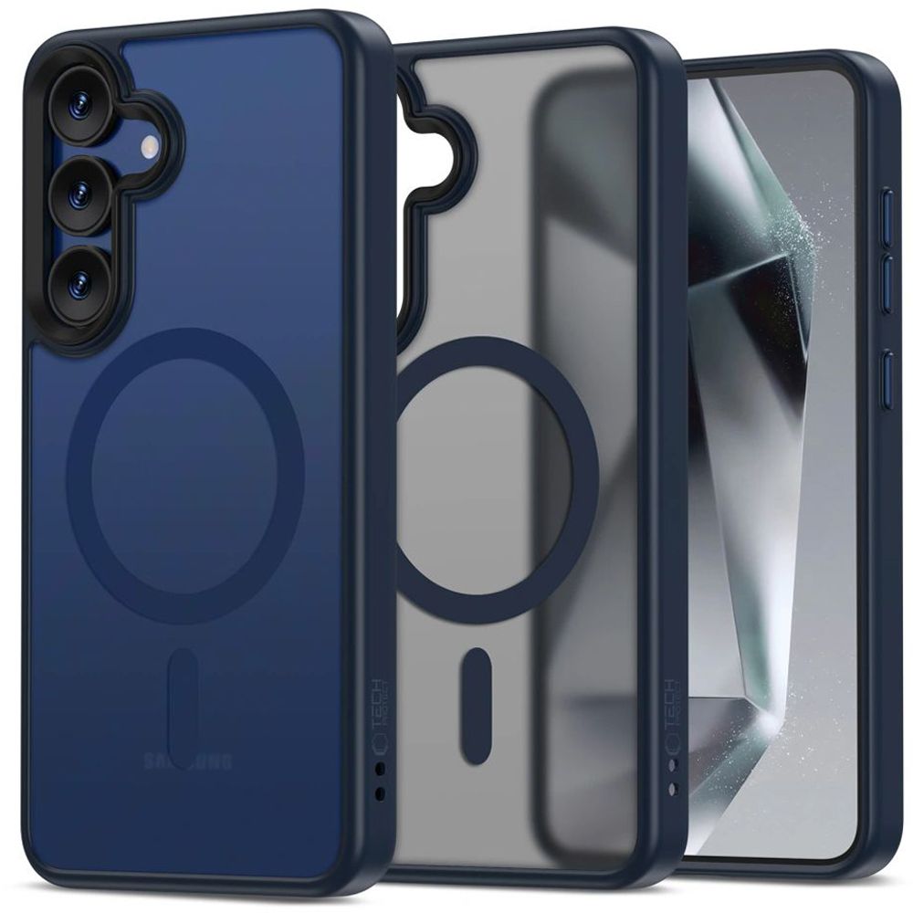 Tech-Protect Tech-Protect Galaxy S25 Skal MagSafe MagMat Matt Mörk Blå - Teknikhallen.se