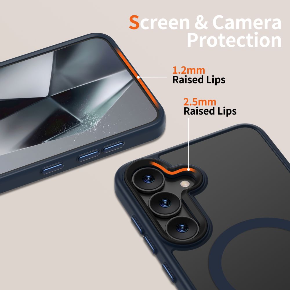 Tech-Protect Tech-Protect Galaxy S25 Skal MagSafe MagMat Matt Mörk Blå - Teknikhallen.se