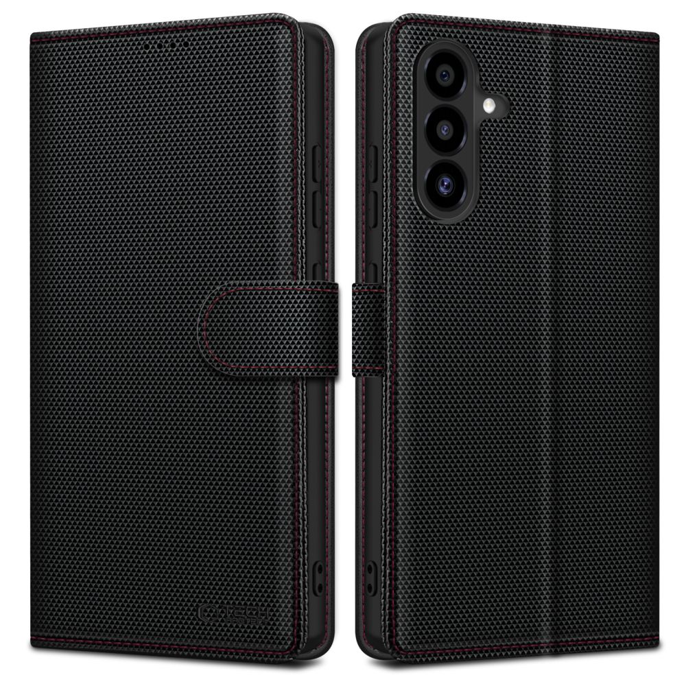 Tech-Protect Tech-Protect Galaxy A56 5G Fodral Wallet RS Svart / Röd - Teknikhallen.se