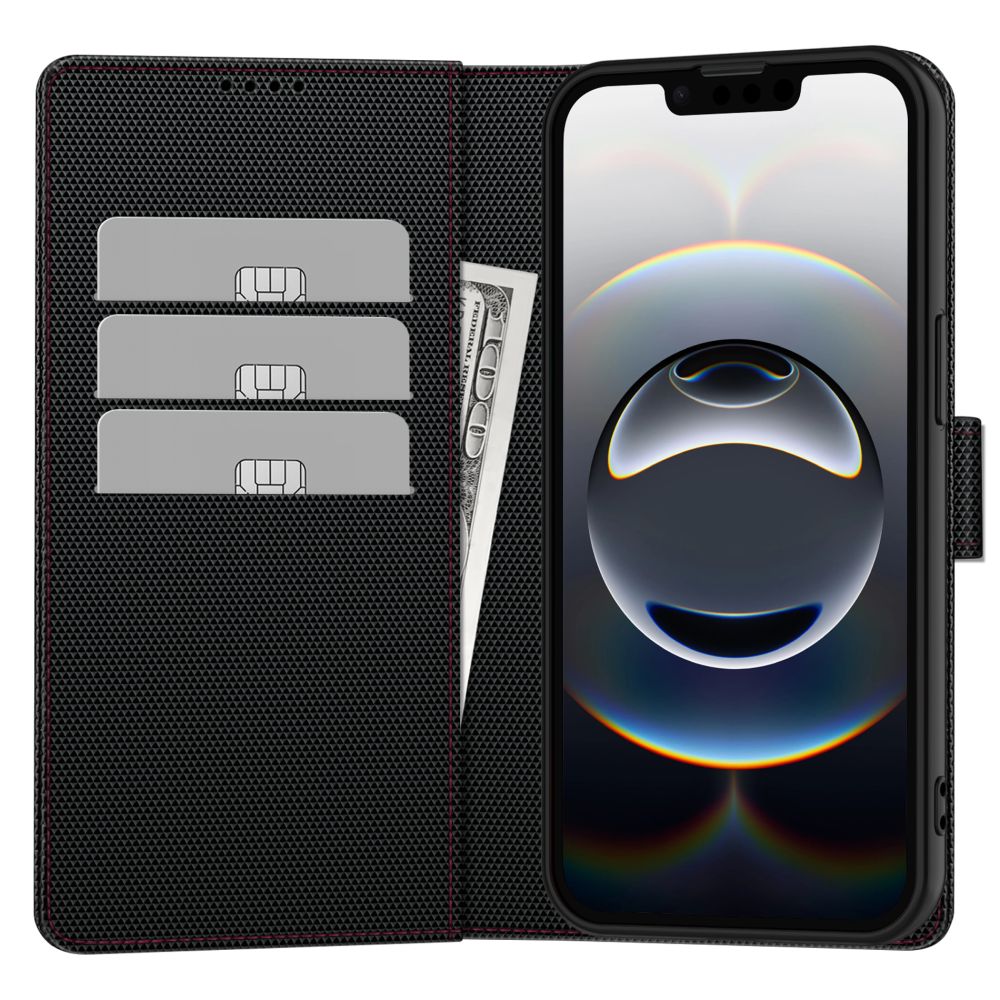 Tech-Protect Tech-Protect Galaxy A56 5G Fodral Wallet RS Svart / Röd - Teknikhallen.se