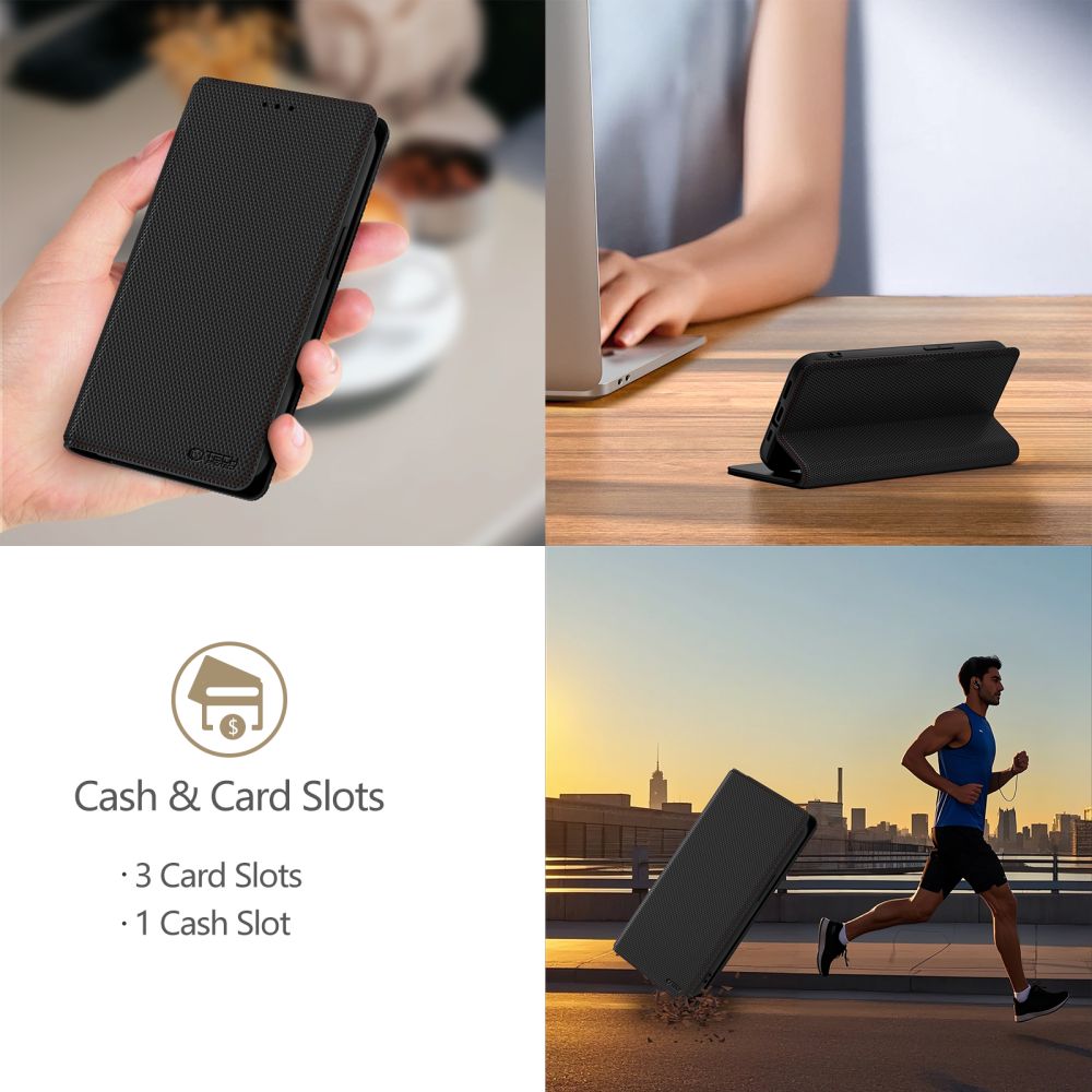 Tech-Protect Tech-Protect Galaxy A56 5G Fodral Wallet RS Svart / Röd - Teknikhallen.se