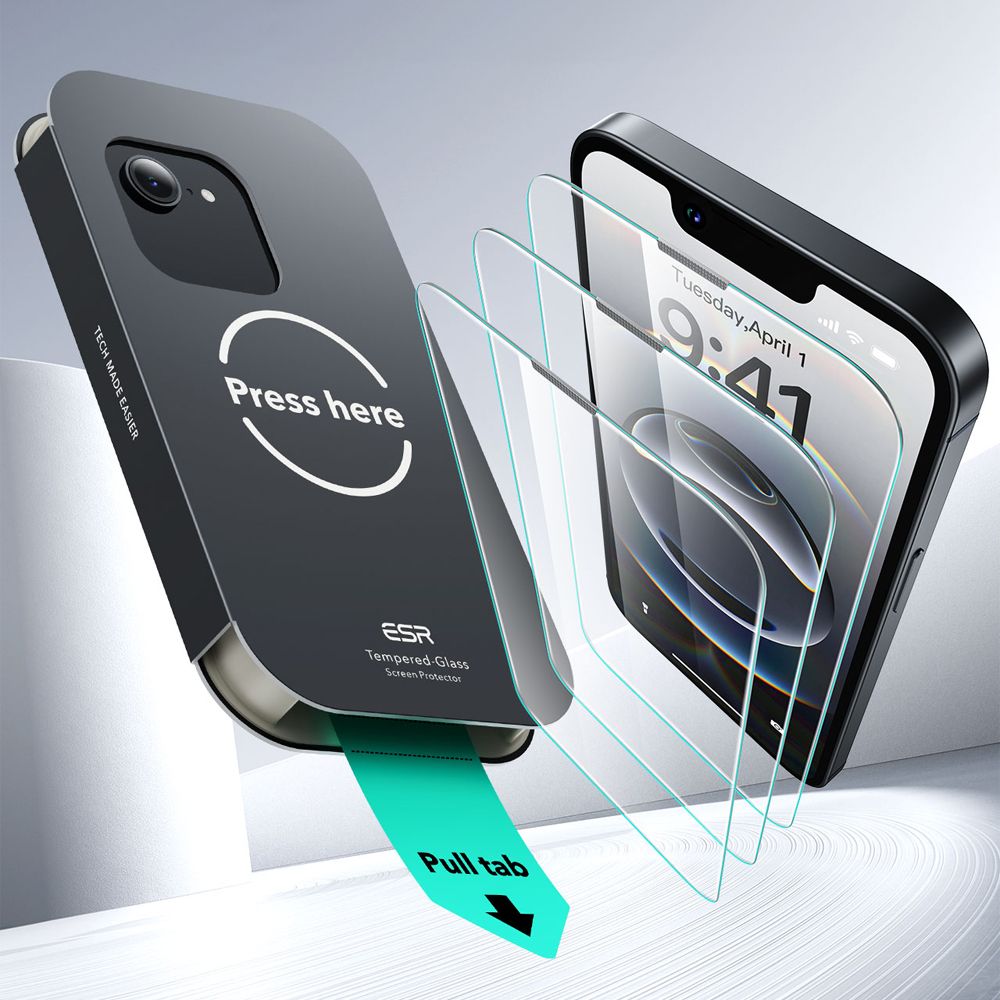 ESR ESR iPhone 16e/14/13/13 Pro 2-PACK Skärmskydd UltraFit Härdat Glas - Teknikhallen.se