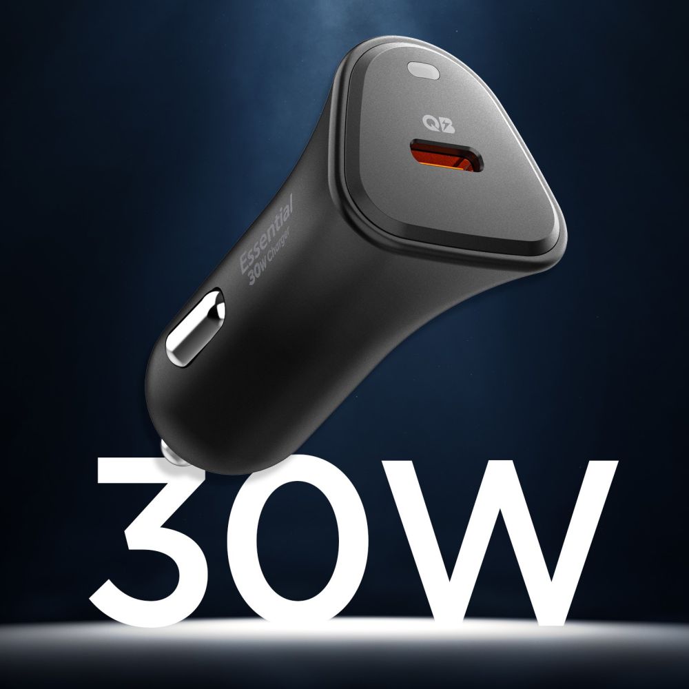 Spigen Spigen 30W Billaddare USB-C Svart - Teknikhallen.se