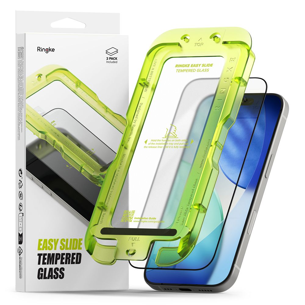 Ringke Ringke iPhone 17 2-PACK Easy Slide Skärmskydd Härdat Glas - Teknikhallen.se