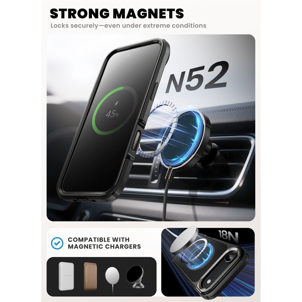 Supcase Supcase iPhone Air Skal MagSafe Iblsn Ares Flip Svart - Teknikhallen.se