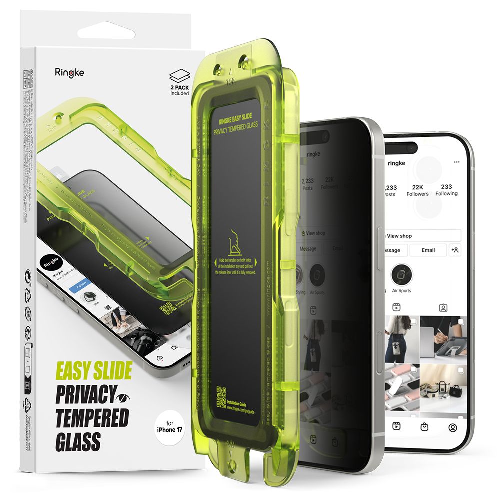 Ringke Ringke iPhone 17 2-PACK Easy Slide Skärmskydd Privacy - Teknikhallen.se