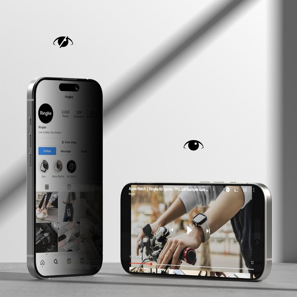 Ringke Ringke iPhone 17 2-PACK Easy Slide Skärmskydd Privacy - Teknikhallen.se