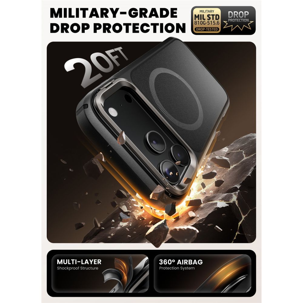 Supcase Supcase iPhone 17 Pro Max Skal MagSafe Iblsn Ares Flip Svart - Teknikhallen.se