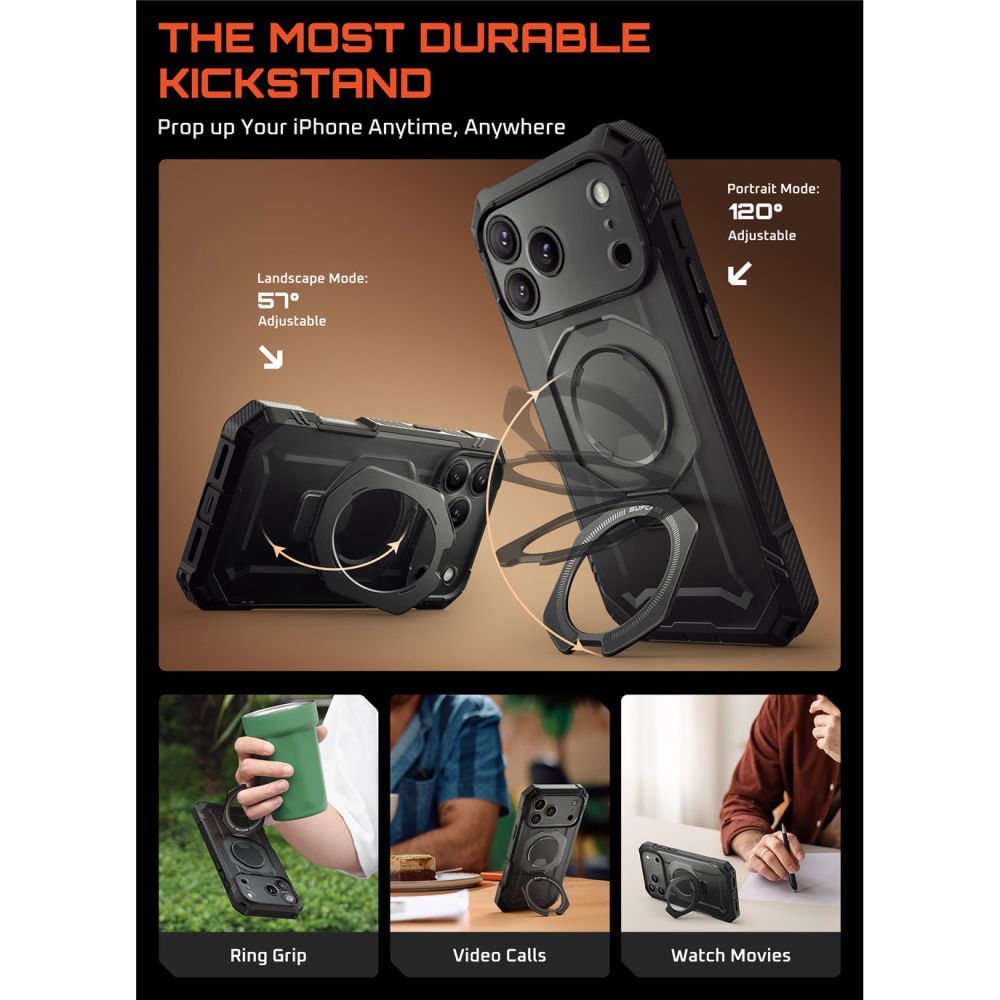 Supcase Supcase iPhone 17 Pro Skal MagSafe Unicorn Beetle Grip Pro Svart - Teknikhallen.se