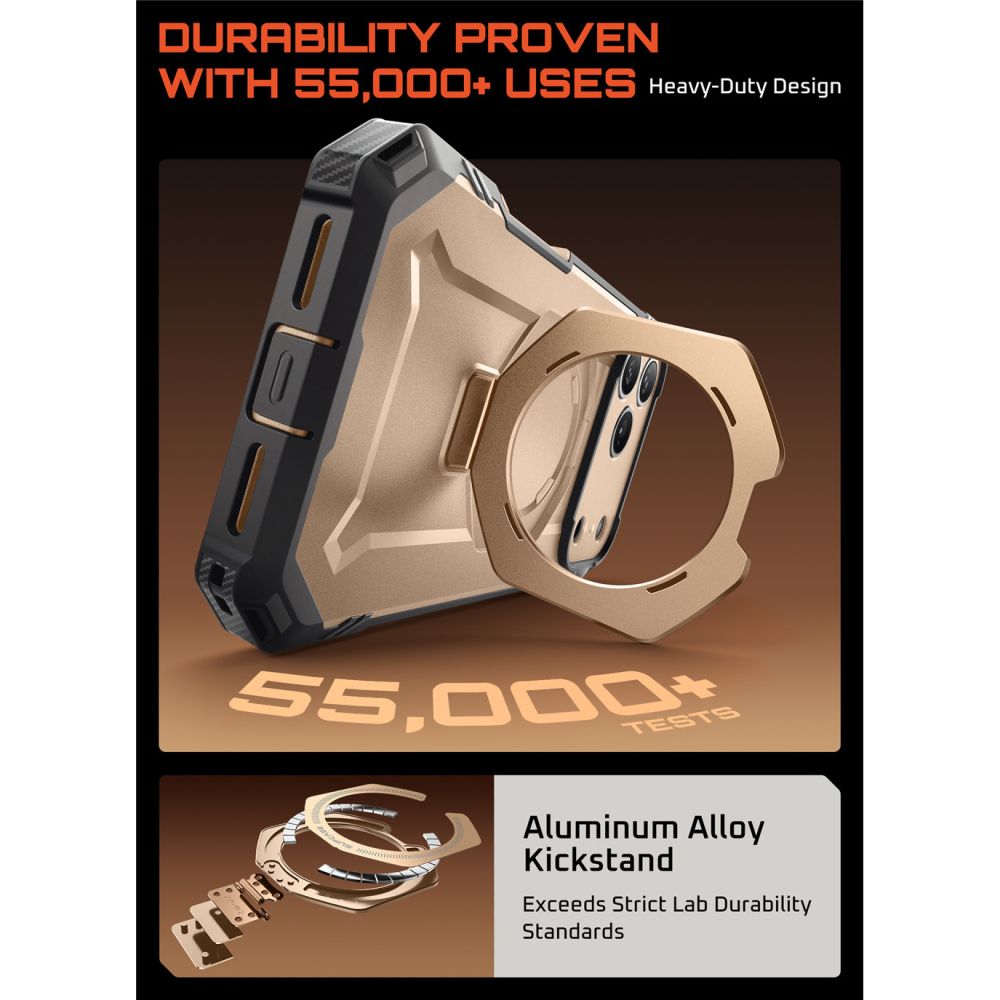 Supcase Supcase iPhone 17 Pro Max Skal MagSafe Unicorn Beetle Grip Pro Desert Gold - Teknikhallen.se