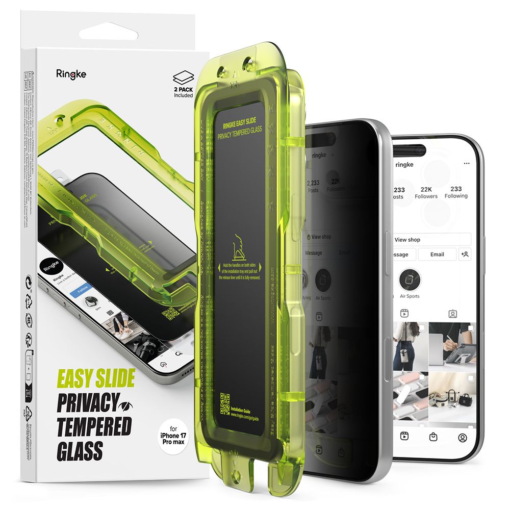 Ringke Ringke iPhone 17 Pro 2-PACK Easy Slide Skärmskydd Härdat Glas - Teknikhallen.se