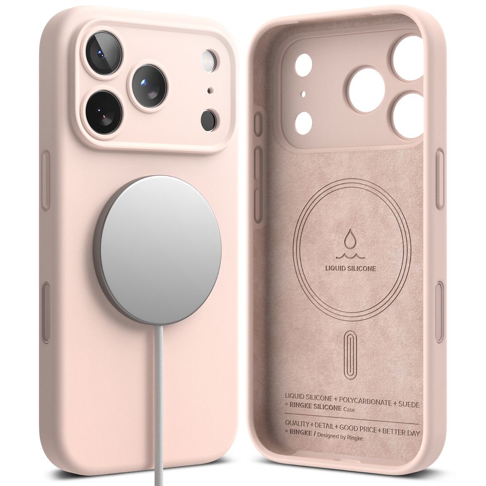 Ringke Ringke iPhone 17 Pro Skal MagSafe Silikon Pink Sand - Teknikhallen.se