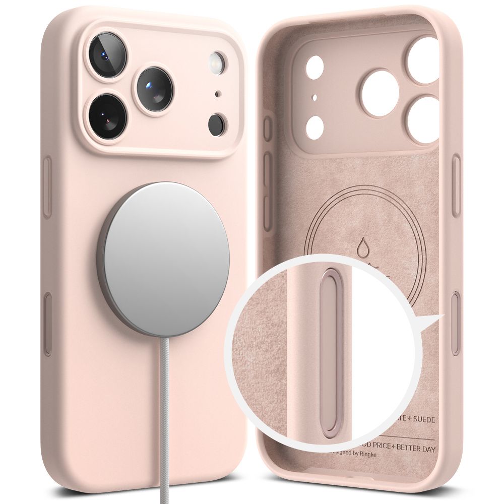 Ringke Ringke iPhone 17 Pro Skal MagSafe Silikon Pink Sand - Teknikhallen.se