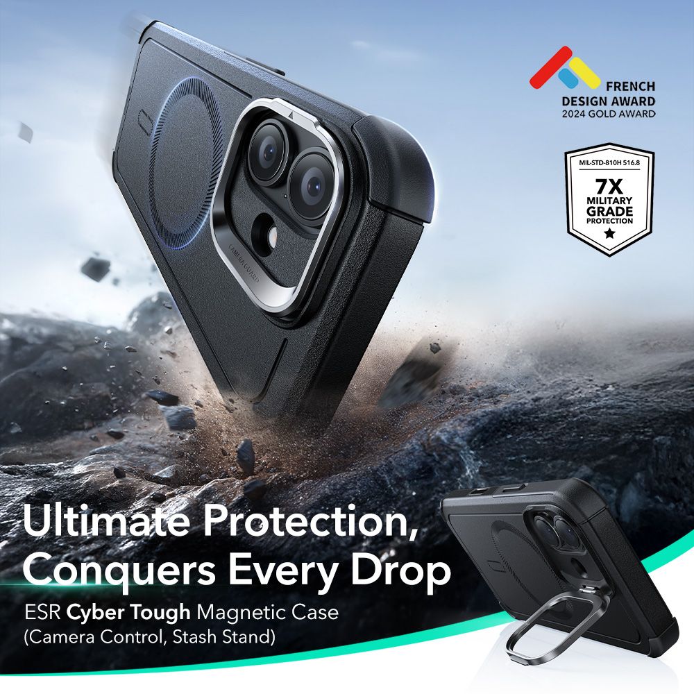 ESR ESR iPhone 17 Skal MagSafe Cyber Kickstand Svart - Teknikhallen.se