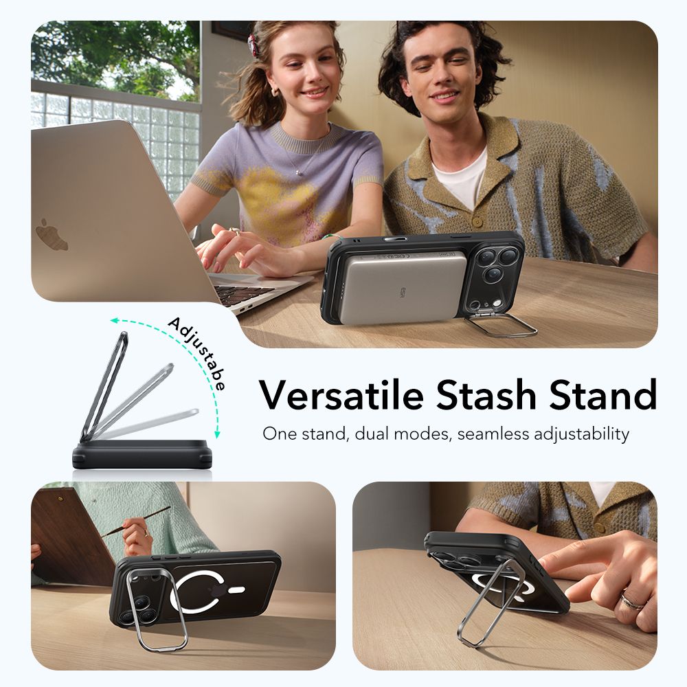 ESR ESR iPhone 17 Pro Skal MagSafe Classic Kickstand Transparent/Svart - Teknikhallen.se