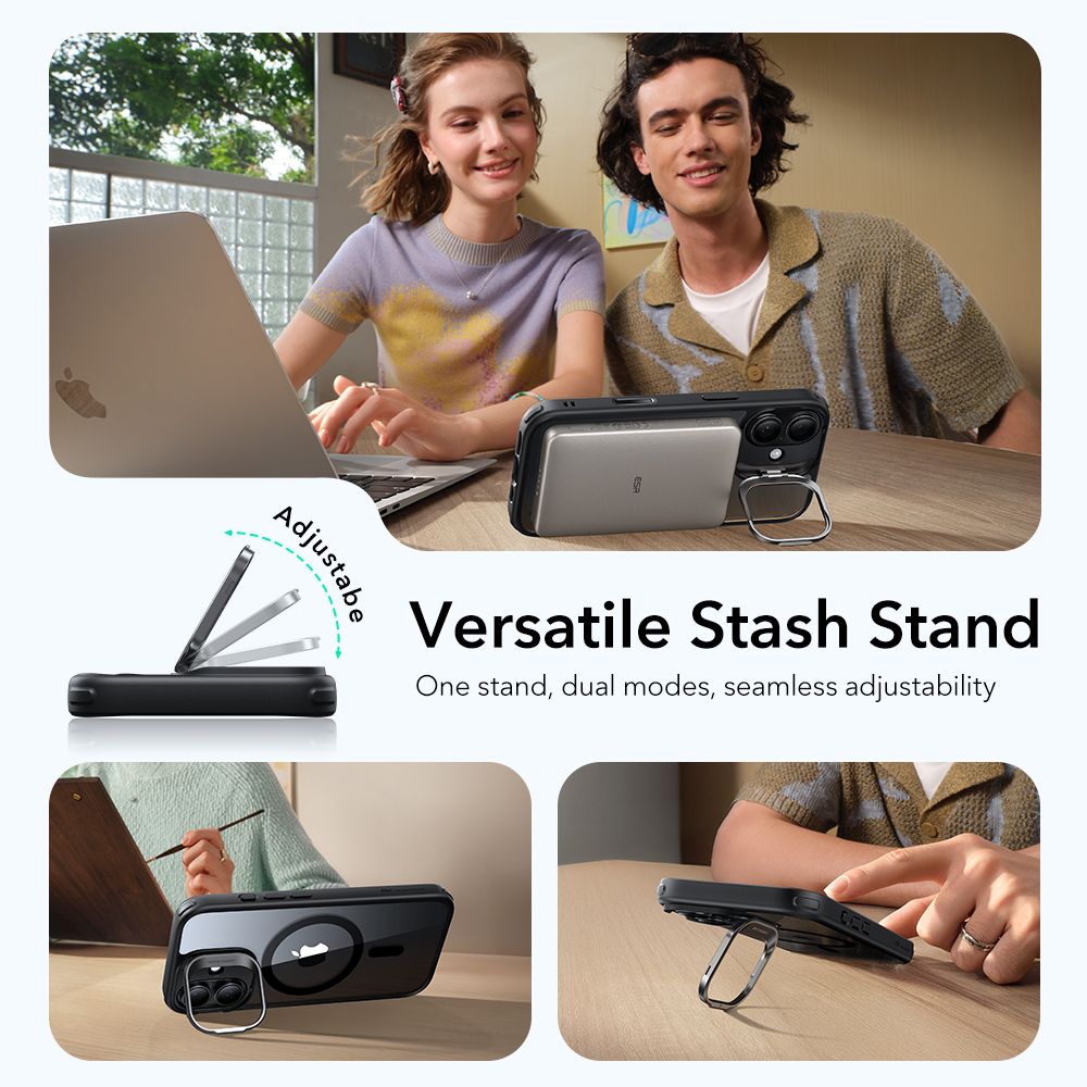 ESR ESR iPhone 17 Skal MagSafe Classic Kickstand Transparent/Svart - Teknikhallen.se