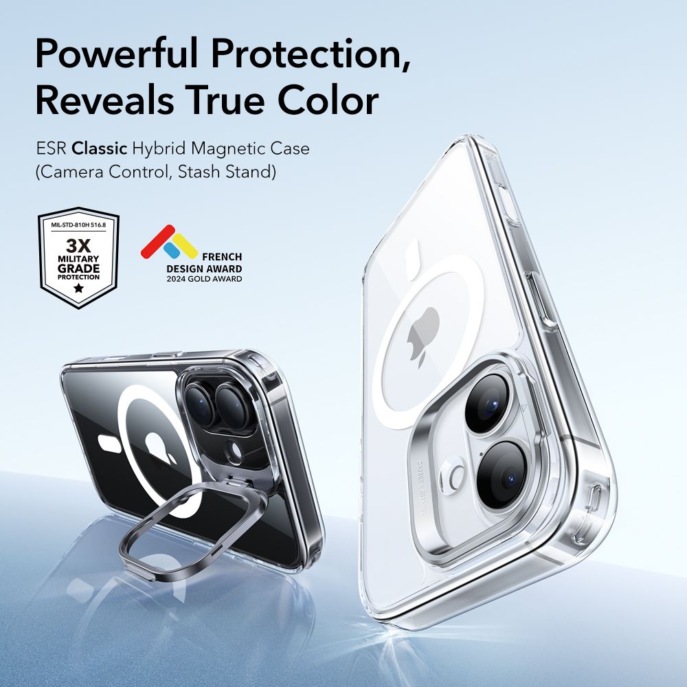 ESR ESR iPhone 17 Skal MagSafe Classic Kickstand Transparent - Teknikhallen.se