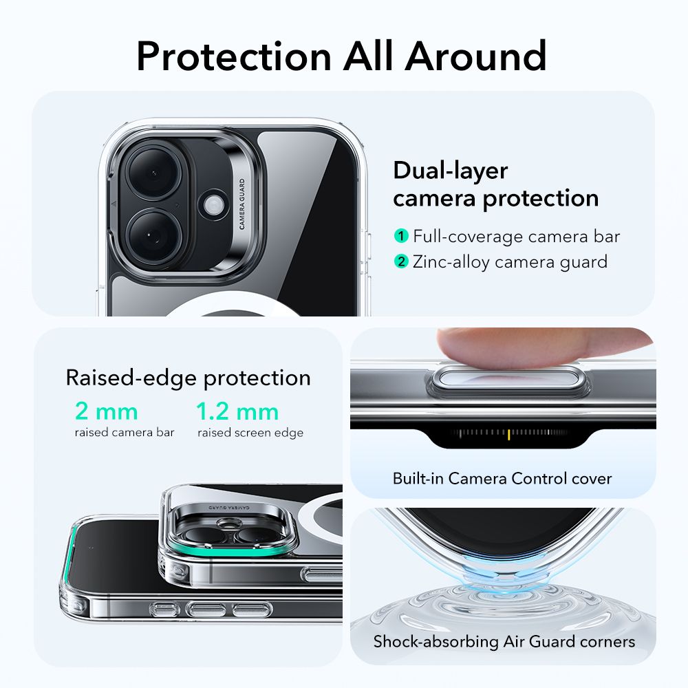 ESR ESR iPhone 17 Skal MagSafe Classic Kickstand Transparent - Teknikhallen.se