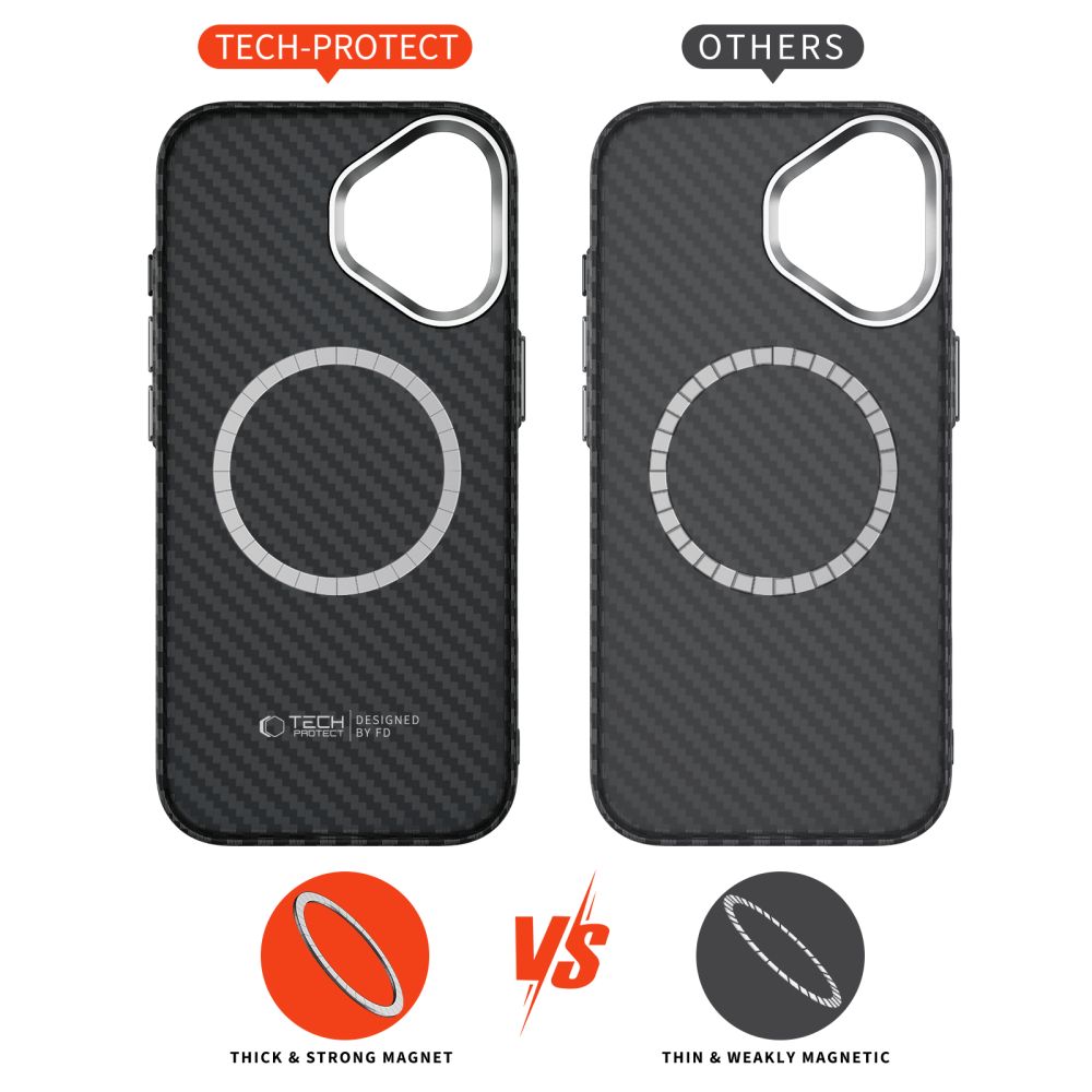 Tech-Protect Tech-Protect iPhone 17 Skal MagSafe ION Carbon Svart - Teknikhallen.se
