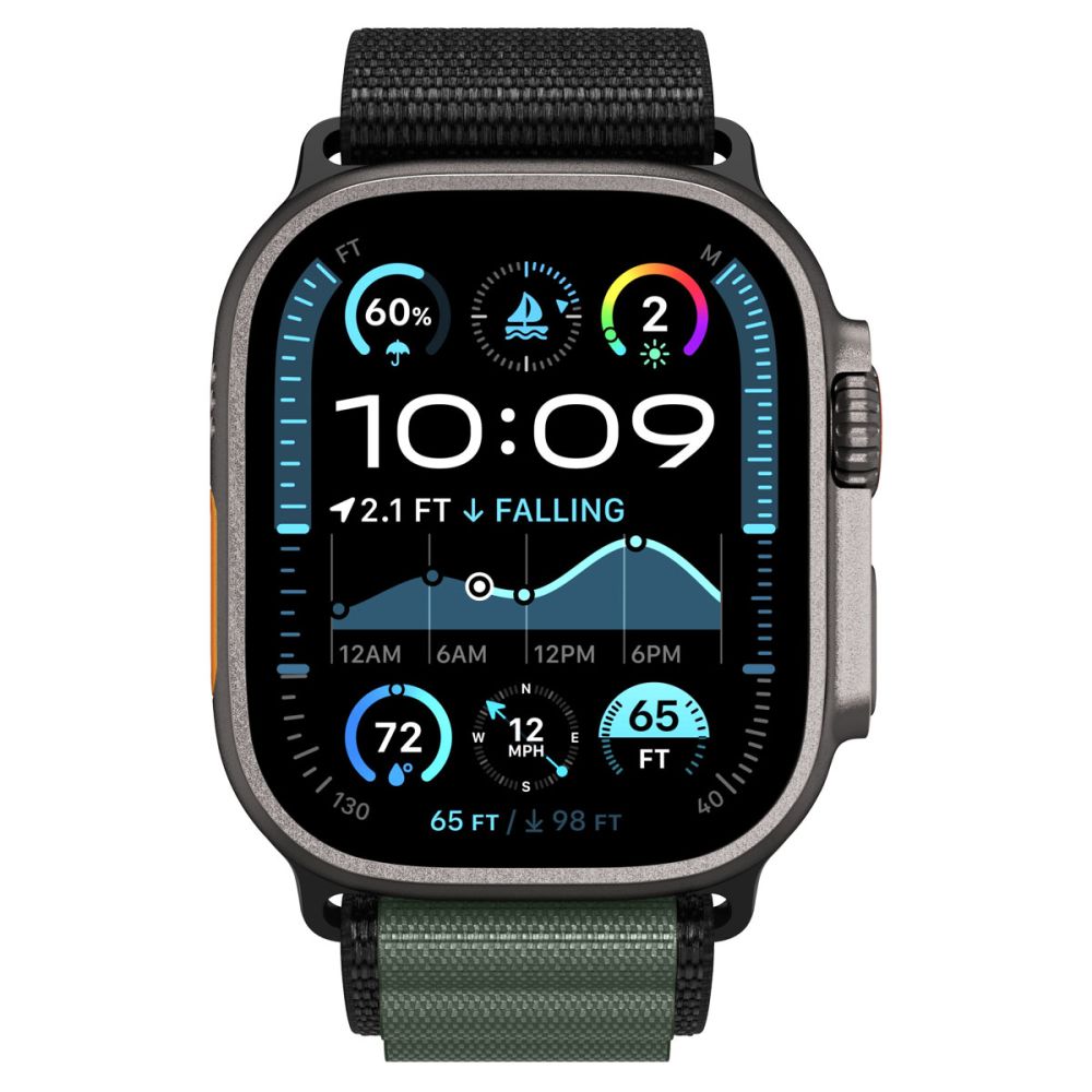 Spigen Spigen Apple Watch 42/44/45/46/49 mm Armband Svart/Grön - Teknikhallen.se