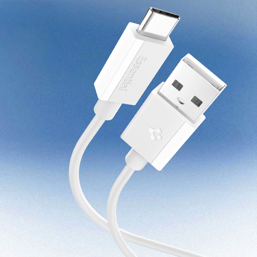 Spigen Spigen 2m 60W USB-C Kabel Essential Vit - Teknikhallen.se