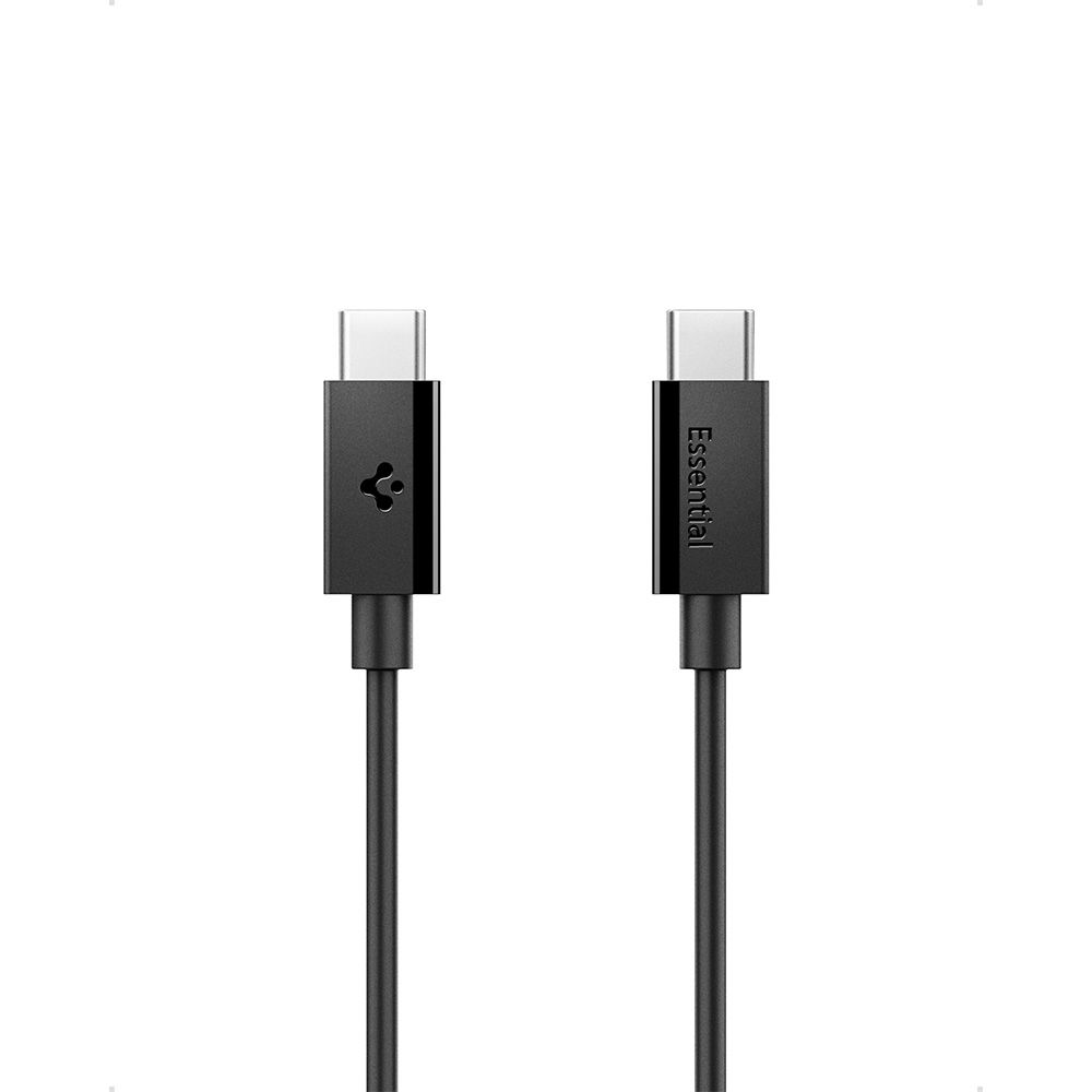 Spigen Spigen 2m 60W USB-C - USB-C Kabel Essential Svart - Teknikhallen.se