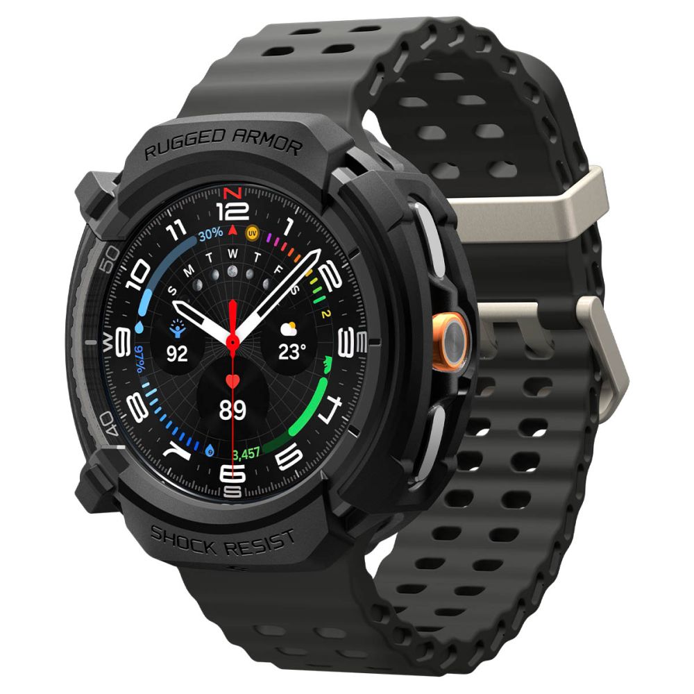 Spigen Spigen Galaxy Watch 8 46 mm Skal Rugged Armor Matt Svart - Teknikhallen.se