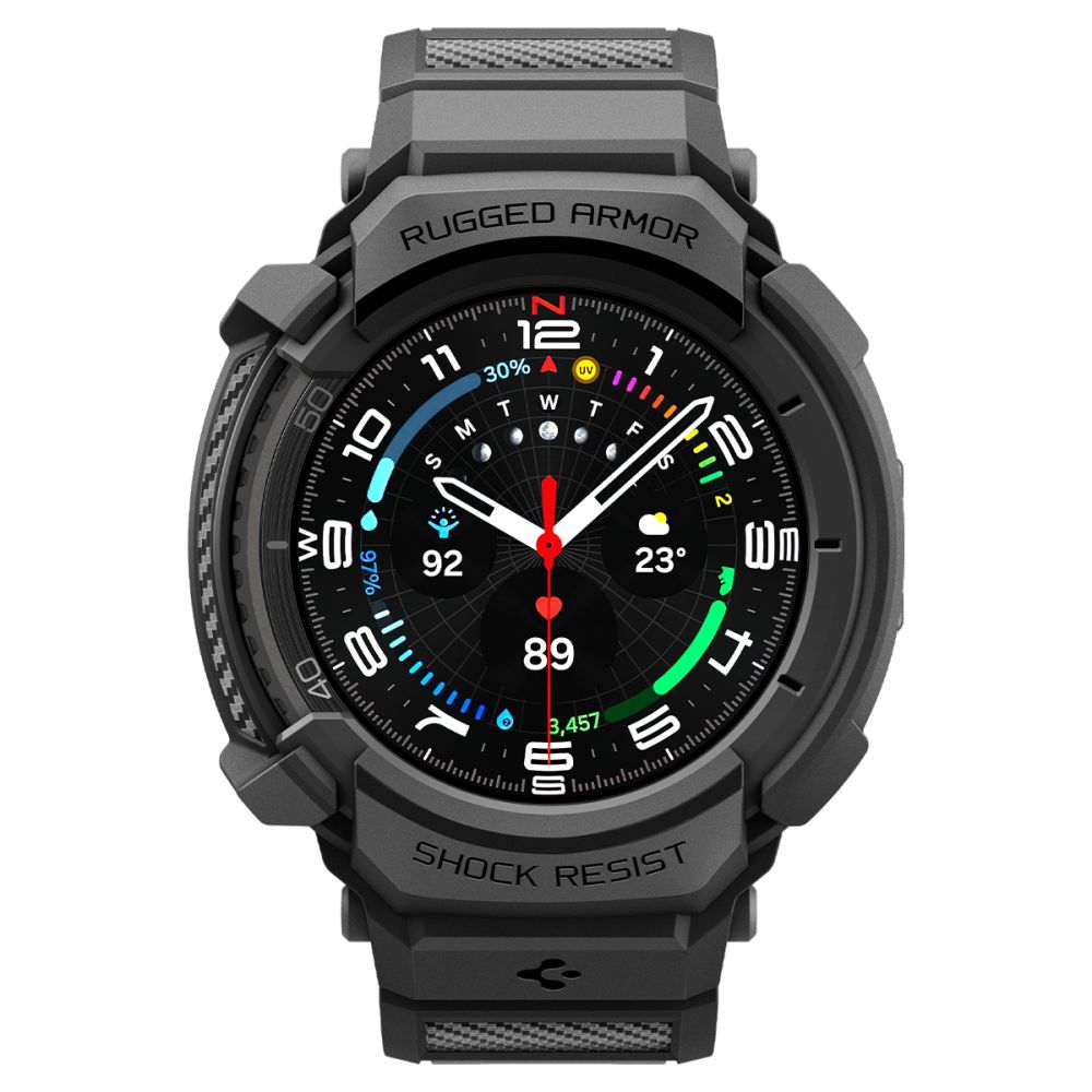 Spigen Spigen Galaxy Watch 8 46 mm Skal Rugged Armor 'Pro' Matt Svart - Teknikhallen.se