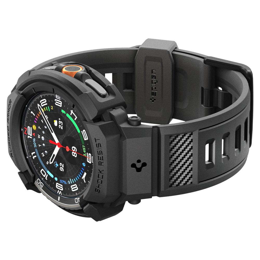 Spigen Spigen Galaxy Watch 8 46 mm Skal Rugged Armor 'Pro' Matt Svart - Teknikhallen.se