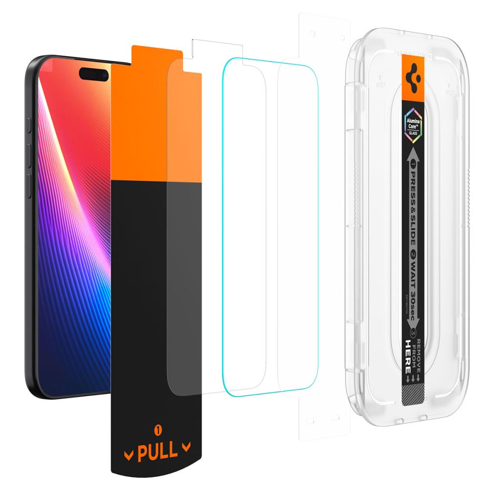 Spigen Spigen iPhone 17/17 Pro/16 Pro Skärmskydd GLAS.tR 