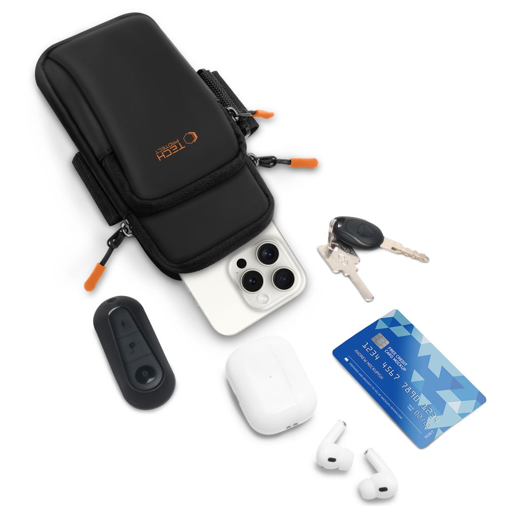 Tech-Protect Tech-Protect Universalt Sportarmband Svart / Orange - Teknikhallen.se