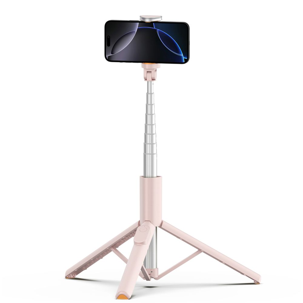 Tech-Protect Tech-Protect 146 cm Bluetooth Selfiestick Tripod Rosa - Teknikhallen.se