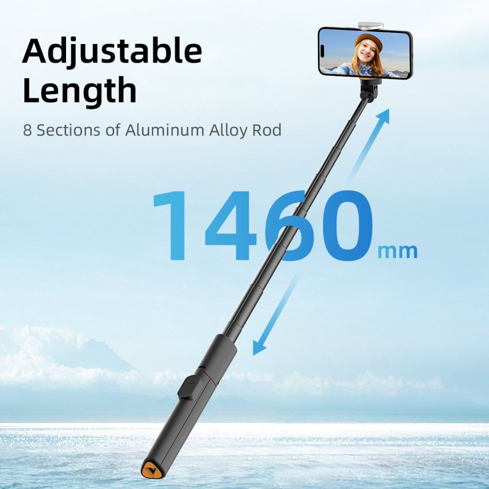 Tech-Protect Tech-Protect 146 cm Bluetooth Selfiestick Tripod Svart - Teknikhallen.se